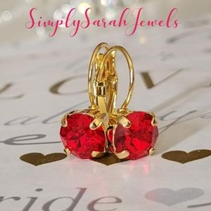 Austrian Crystal Earrings in Gold